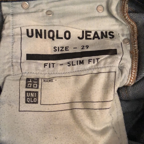 Mens Uniqlo cropped / distressed SELVEDGE DENIM jeans (29” x 27”), faded blue - Picture 10 of 12